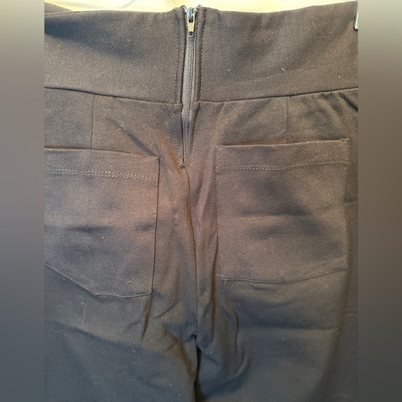 Brigitte Brianna Sexy Modest Size M Women’s Pants Black Wide Leg Zip Back - Picture 5 of 10